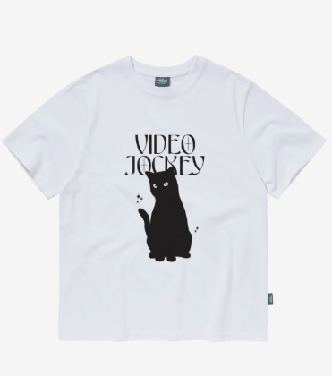 韓國 Video Jockey Black Cat T-Shirt【VJ026】