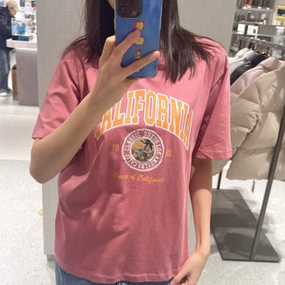 韓國 Guess Uni Semi-Overfit Vintage Logo Short Sleeve T-shirt【GU006】