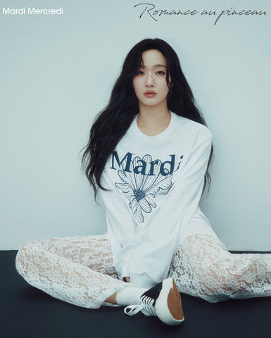 韓國 Mardi Mercredi UNISEX TSHIRT LONG SLEEVE FLOWERMARDI【MM036】