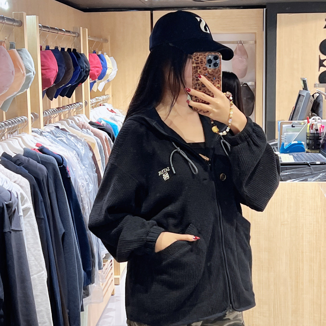 韓國 Satur Lightweight Fleece Hooded Zip-Up【SR223】