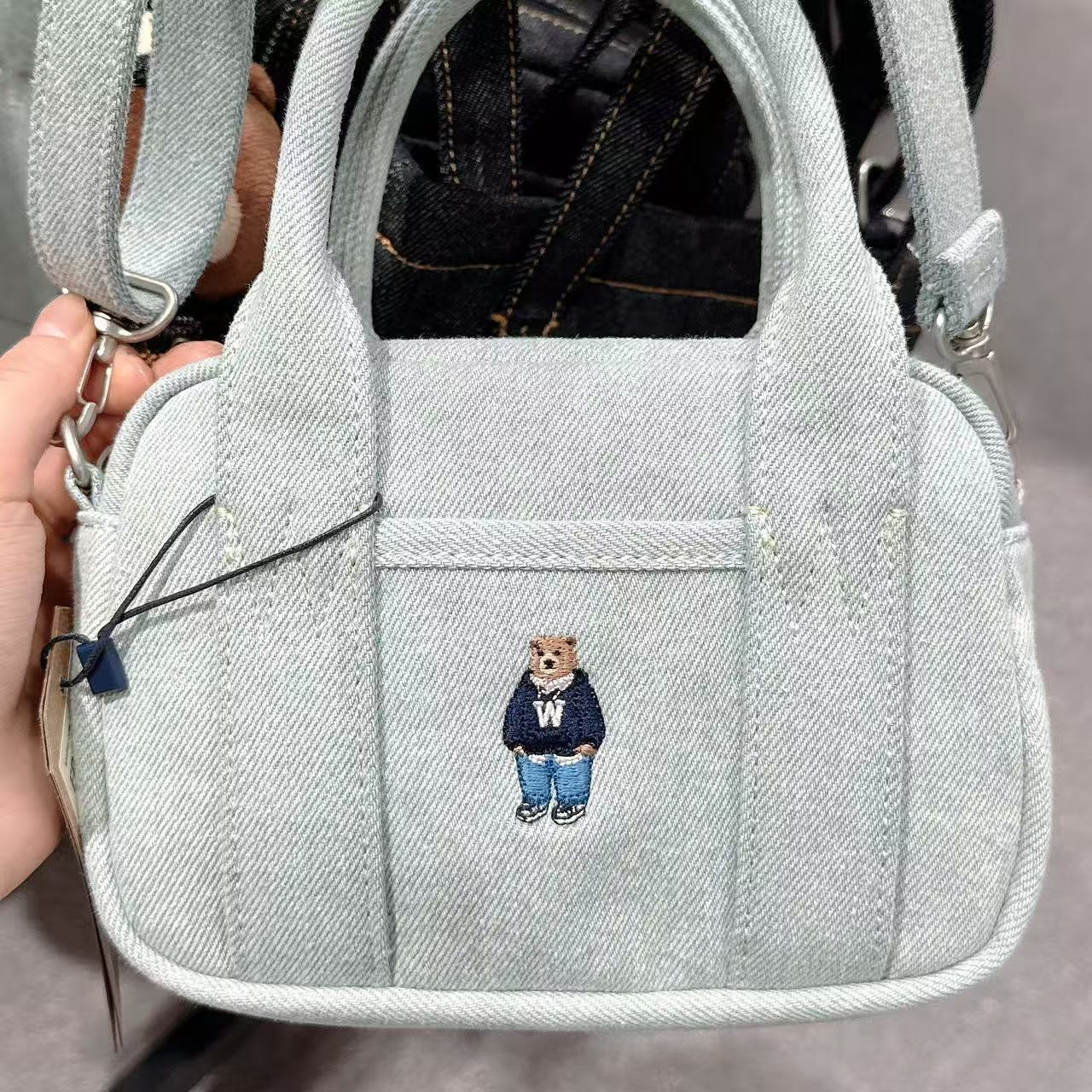 韓國 WhoAU Steve Denim Pocket Cross Bag【WA302】