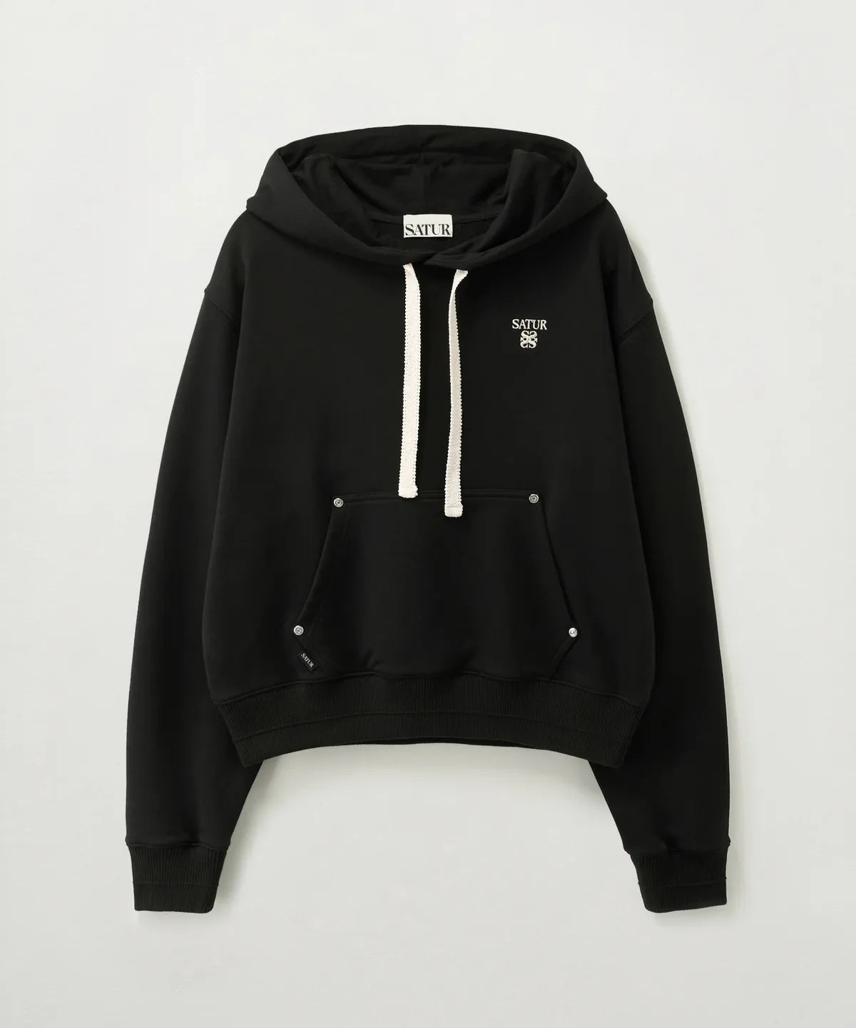 韓國 Satur Women's Lauren Small Logo Rivet Hoodie【SR277】