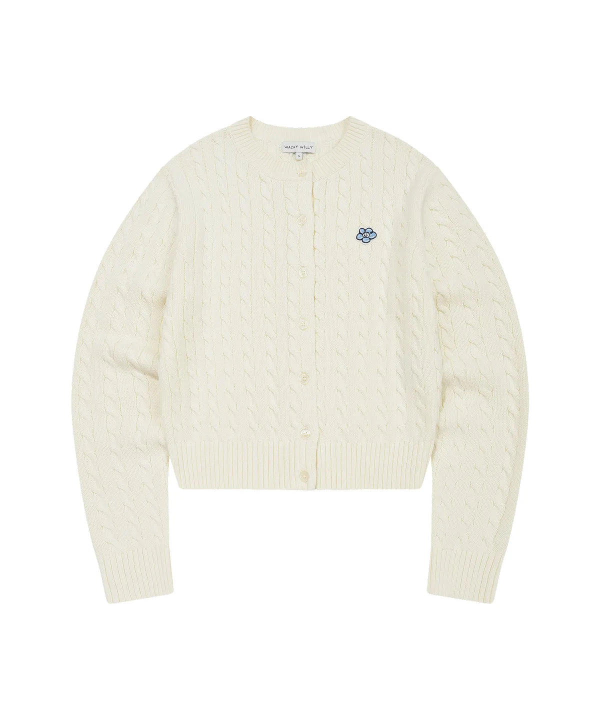 韓國 Wacky Willy Women's Cable Round Neck Cardigan【WW127】