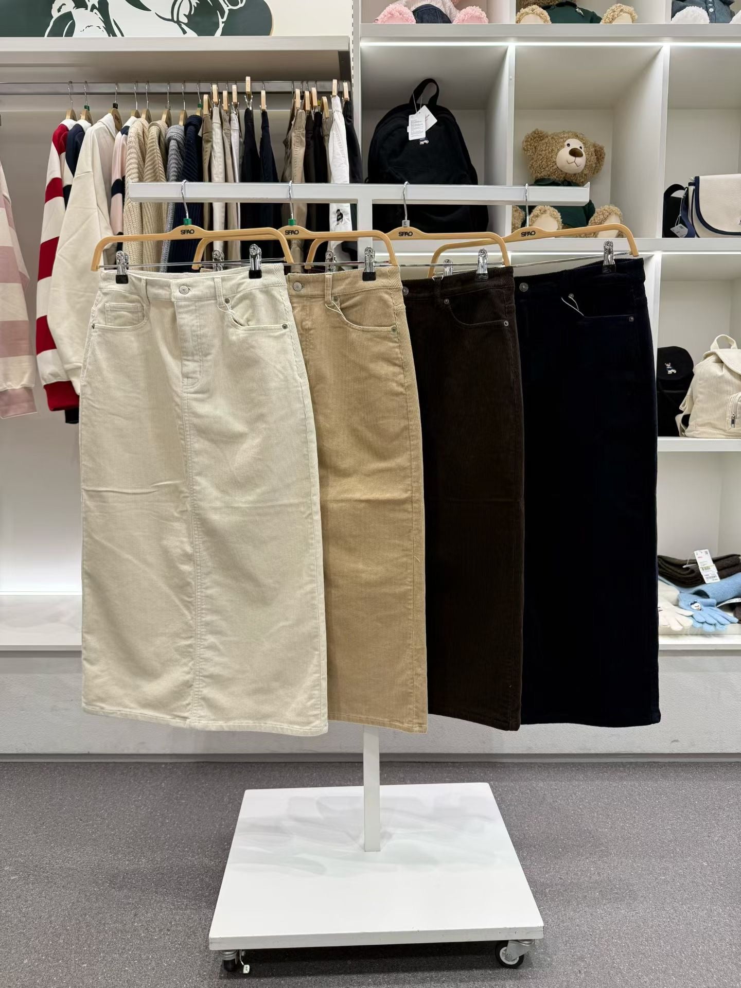 韓國 SPAO Corduroy Long Skirt【SP280】