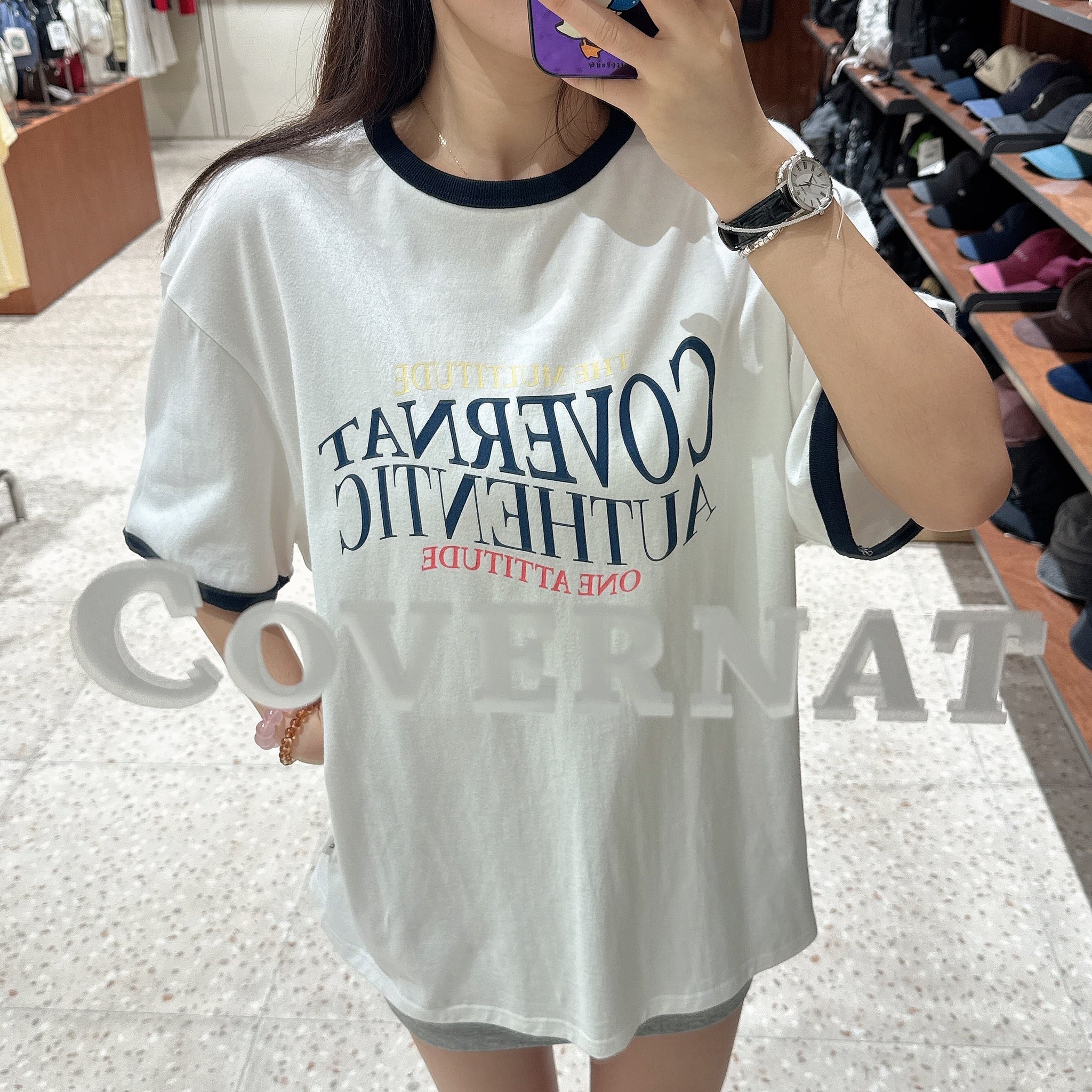 韓國 Covernat Typographic Ringer T-shirt【CO050】