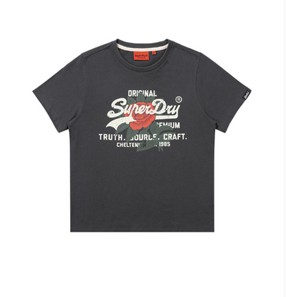 韓國 Superdry Rose Logo T-Shirt【SU045】