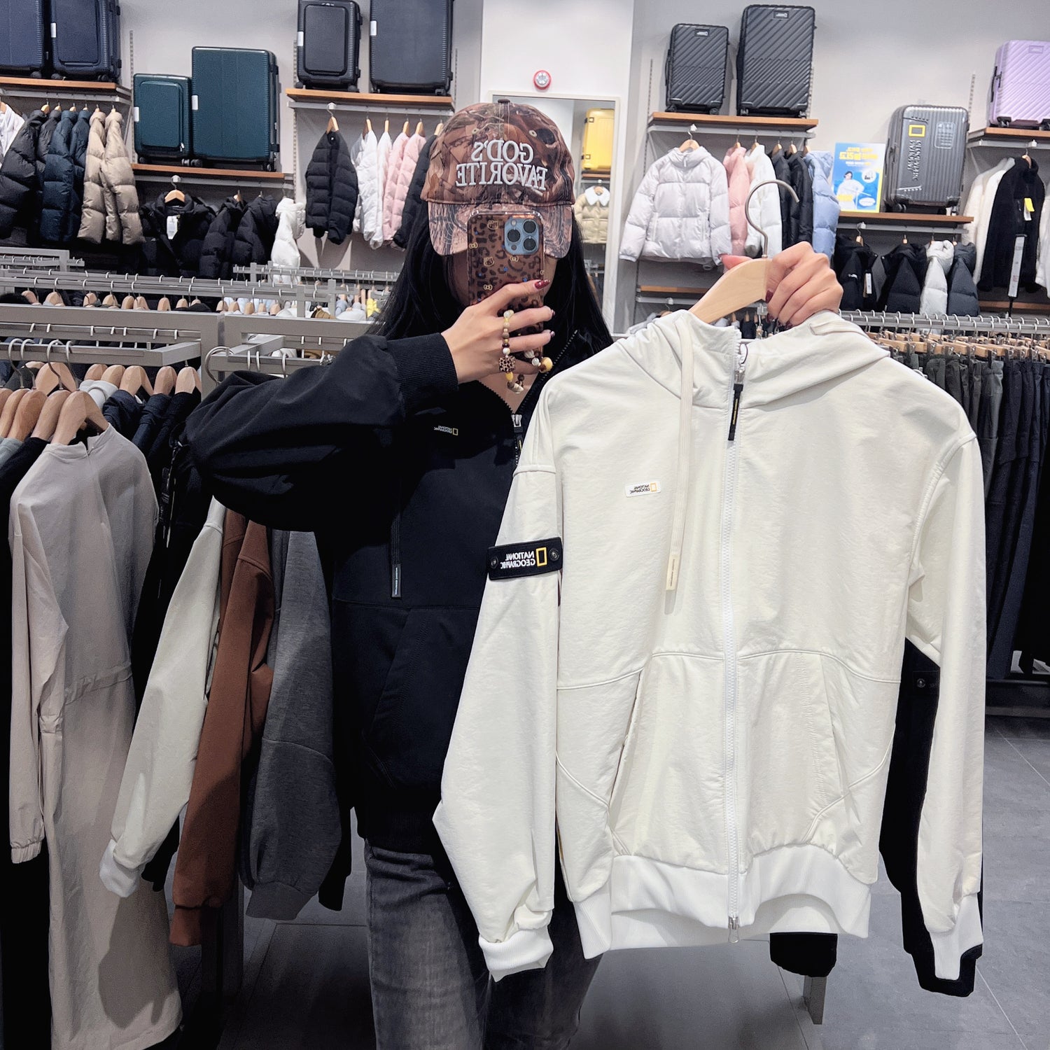 韓國 National Geographic Archelon Double Warm Fleece Woven Hooded Zip-Up【NG206】