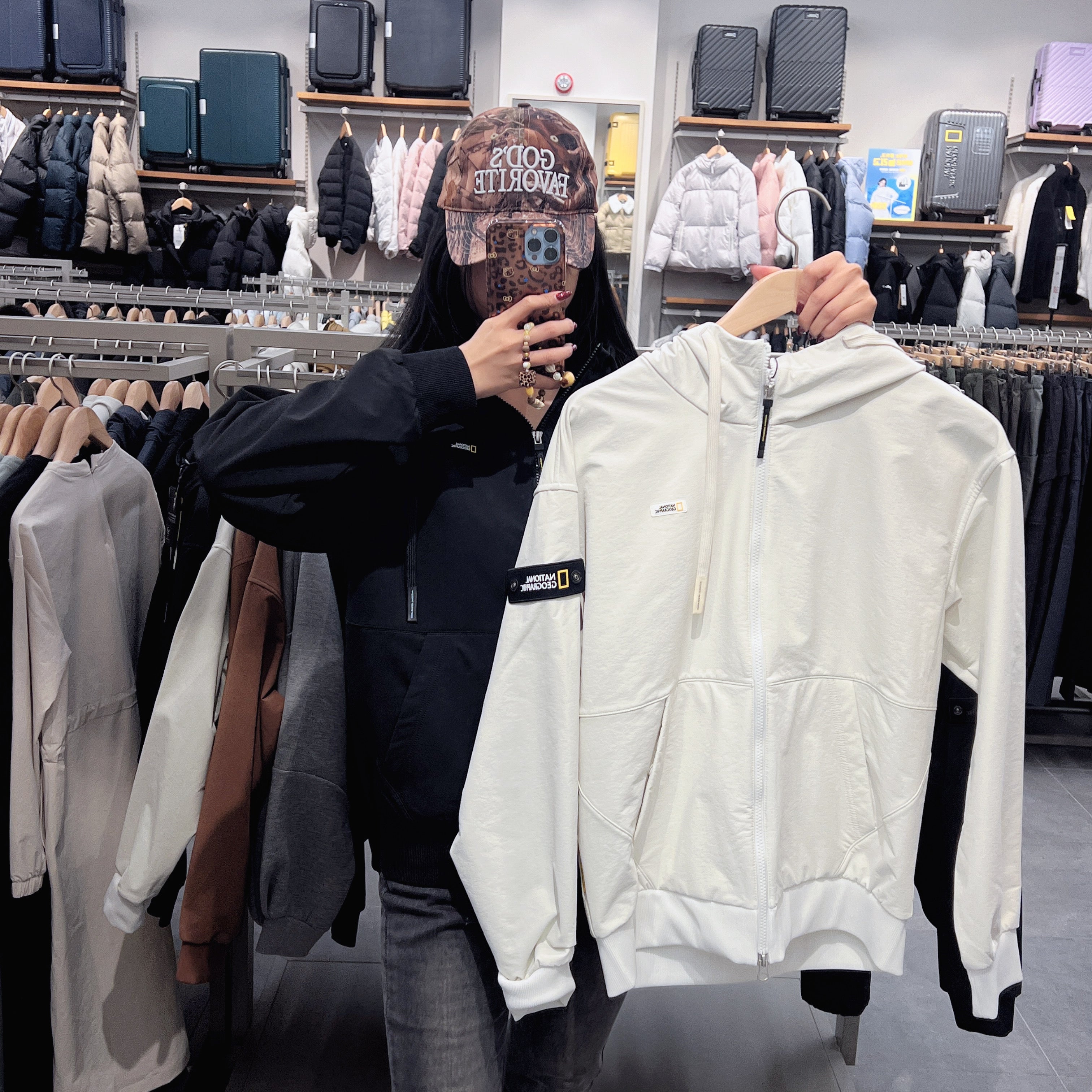 韓國 National Geographic Archelon Double Warm Fleece Woven Hooded Zip-Up【NG206】