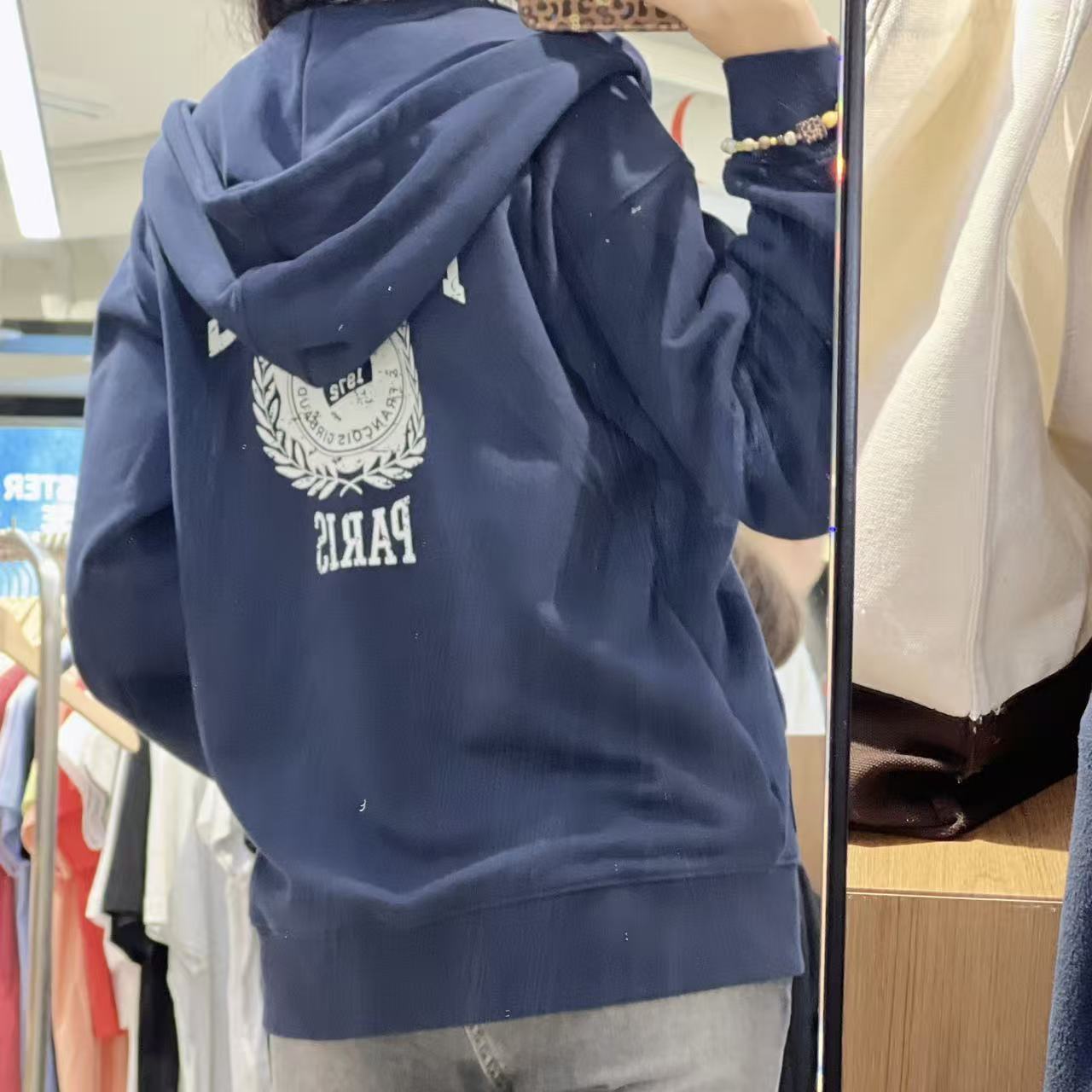 韓國 Marithe Francois Girbaud Big College Logo Graphic Hoodie Zipup【MF731】