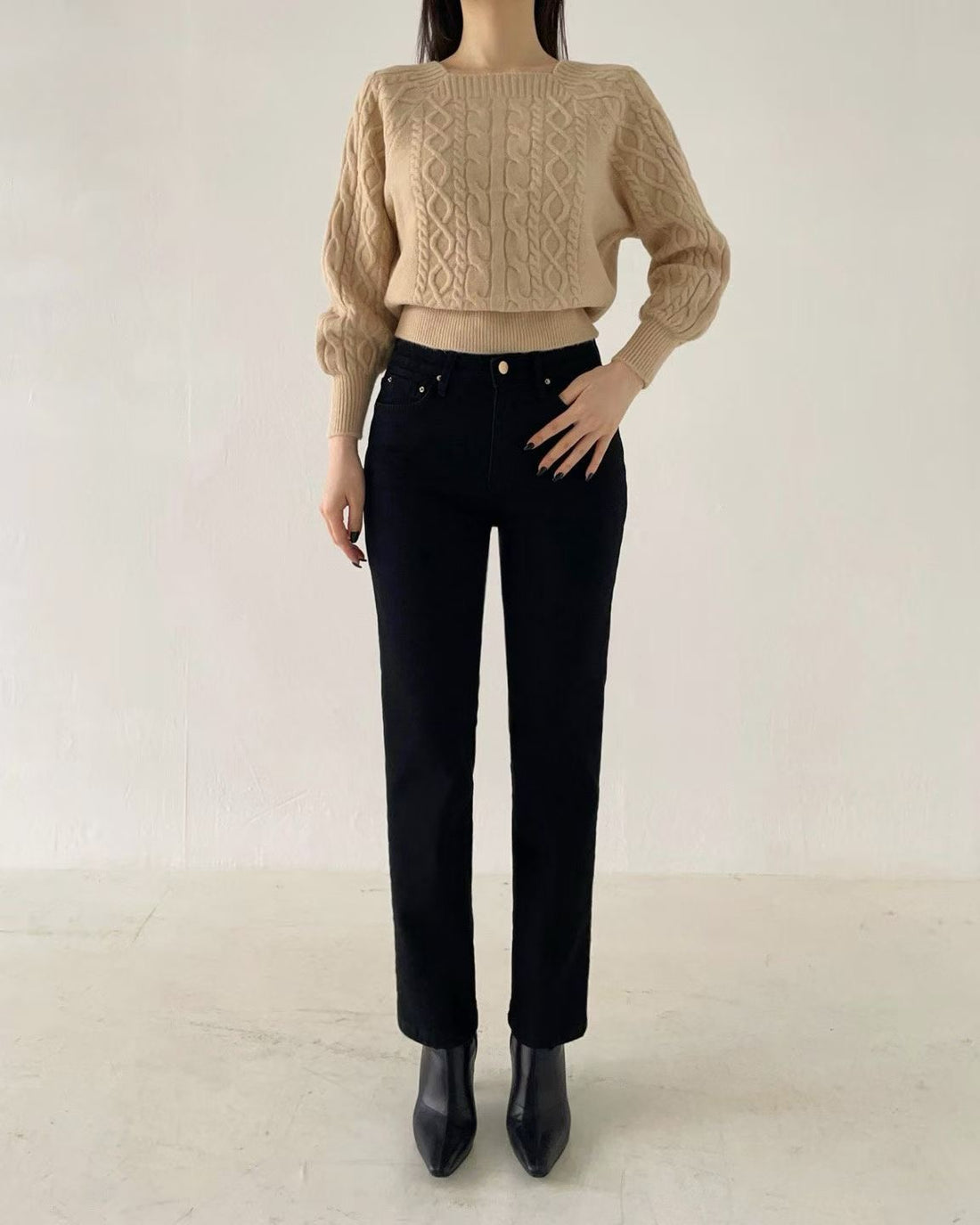 韓國 HowLuk 牛仔褲 刷薄毛  (冬季款)【H2561】