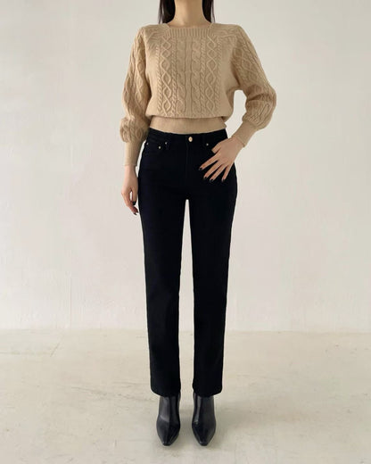 韓國 HowLuk 牛仔褲 刷薄毛  (冬季款)【H2561】