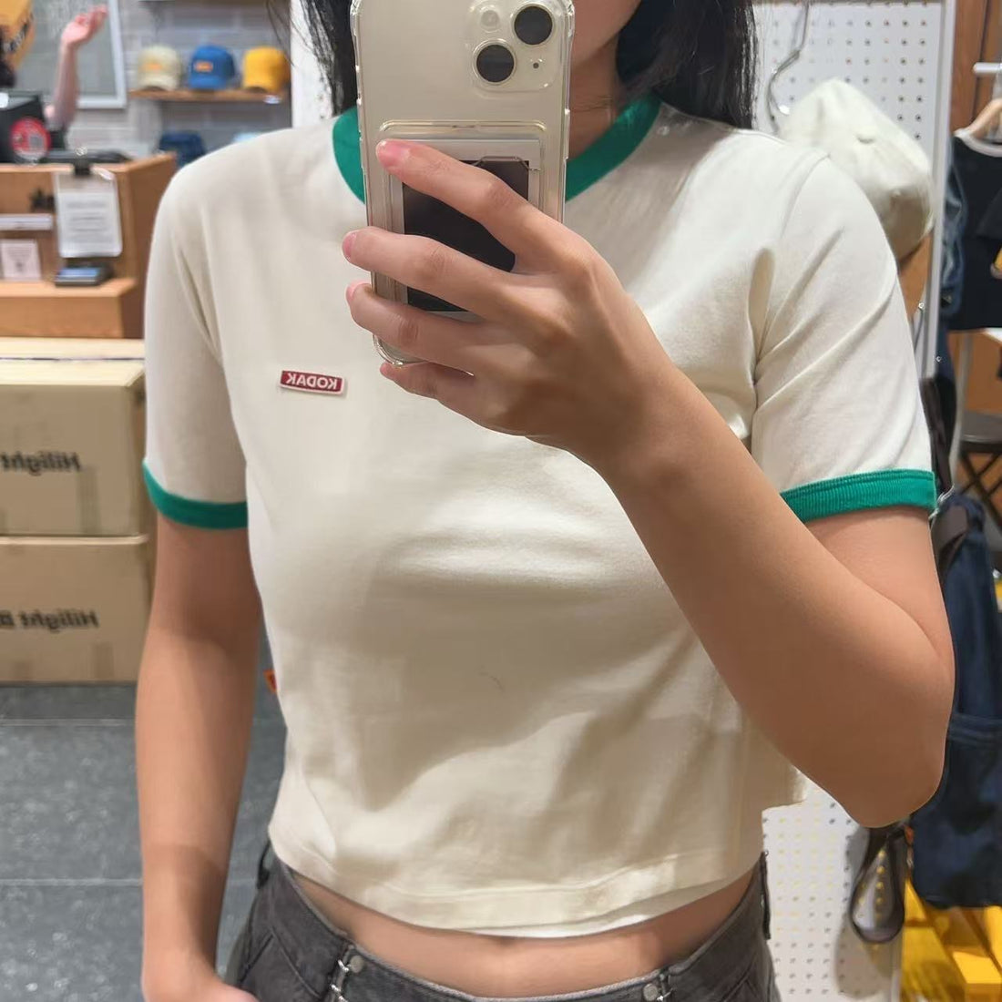 韓國 Kodak Breezepop Graphic Ringer Short Sleeve T-Shirt【KK008】