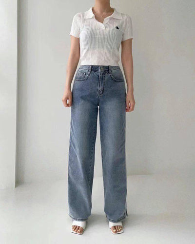 【現貨】韓國 HowLuk 夏天直筒牛仔褲(無彈性)【H9090】