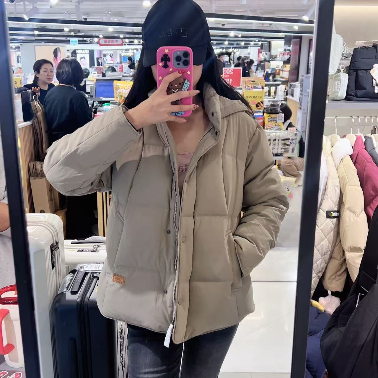 韓國 National Geographic Women's Square Quilted Hooded Detachable Duck Down Jumper (鴨絨)【NG281】