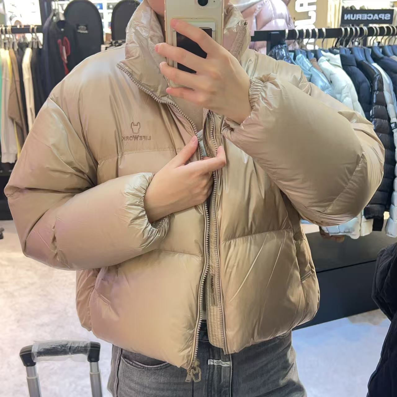 韓國 LifeWork Women's Soft Air High Neck Short Down Jumper (鴨絨)【LW011】