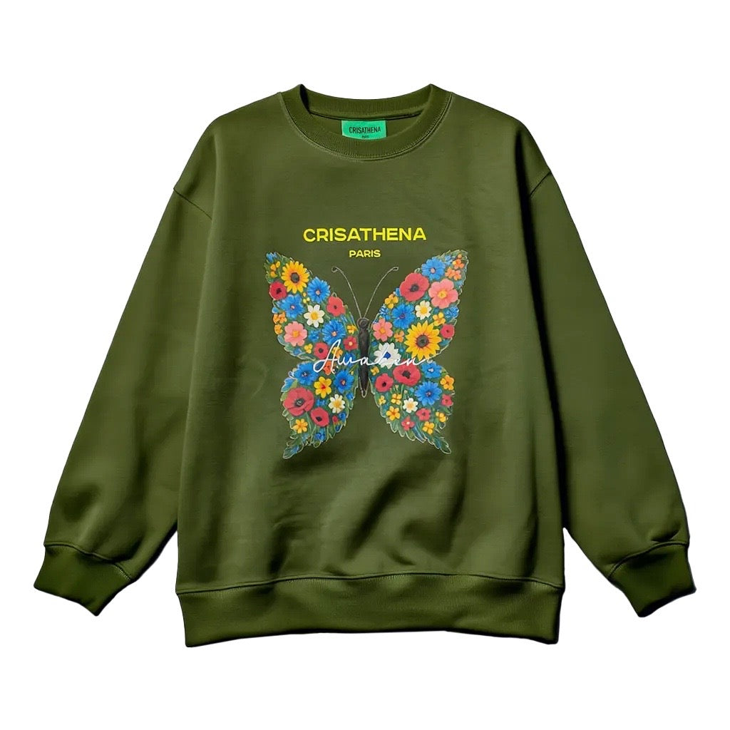 Crisathena Flowers Butterfly Sweatshirt【SM284】