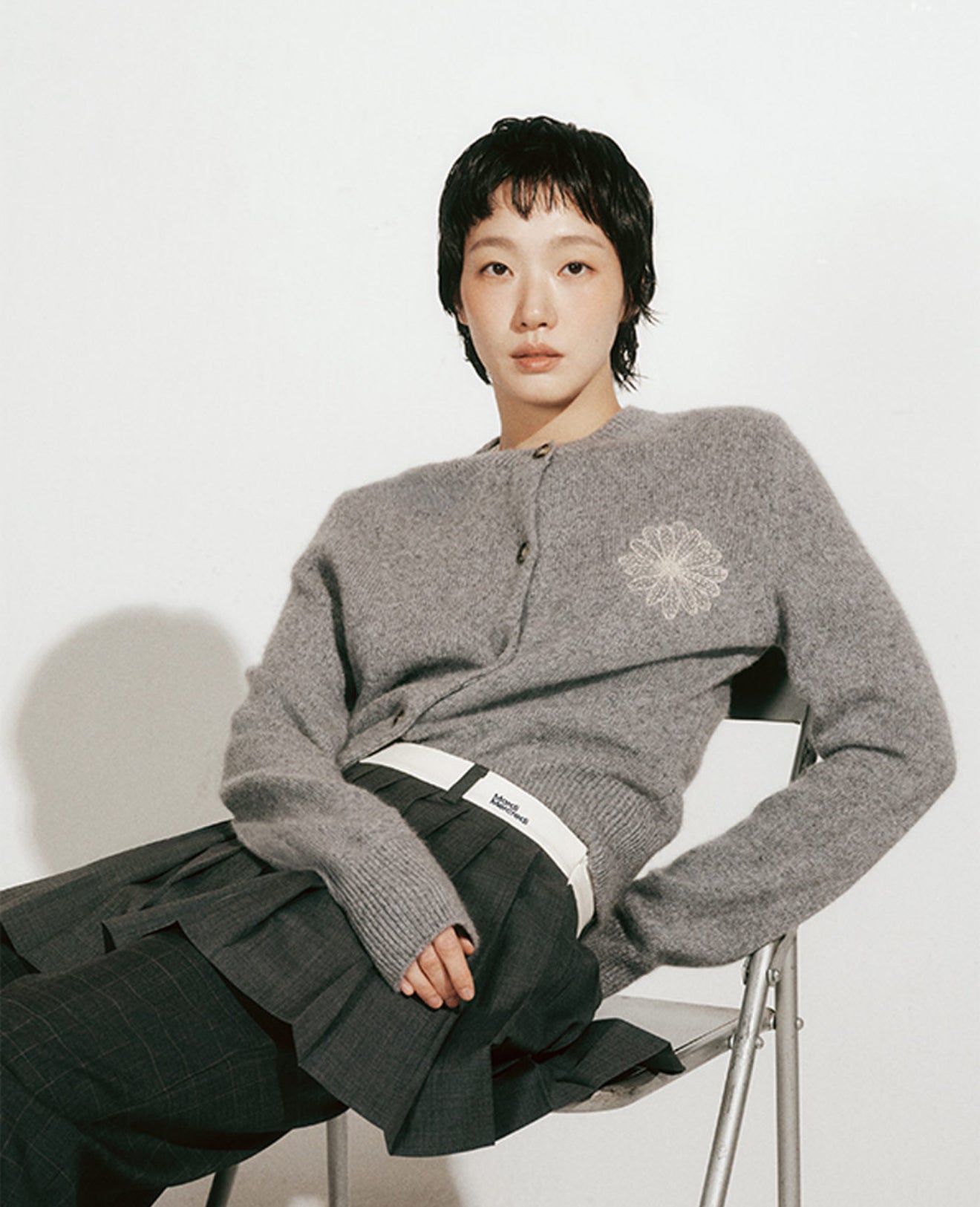 韓國 Mardi Mercredi Raccoon Blended Cardigan Round Neck【MM180】