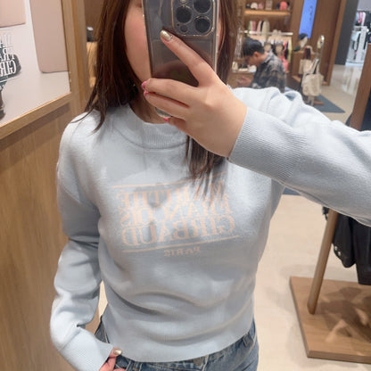 韓國 Marithe Francois Girbaud W Classic Logo Crop Knit 【MF295】