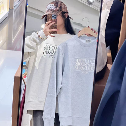 韓國 Marithe Francois Girbaud Classic Logo Embroidery Sweatshirt (Brushed)【MF687】