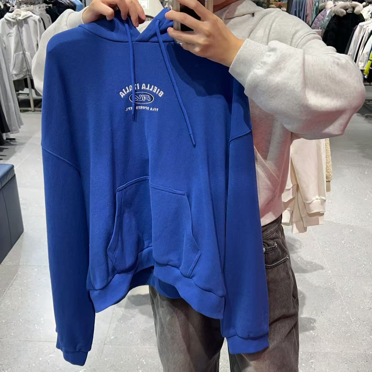 韓國 FILA Semi-Crop Small Logo Hoodie【FA049】