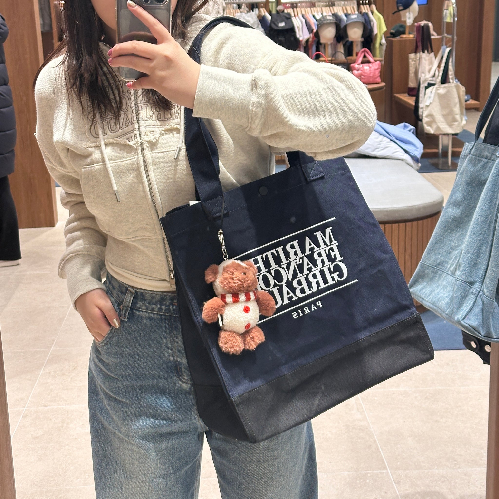 韓國 Marithe Francois Girbaud CLASSIC LOGO BIG SHOPPER BAG【MF150】 - STT Mall HK 靚太網購