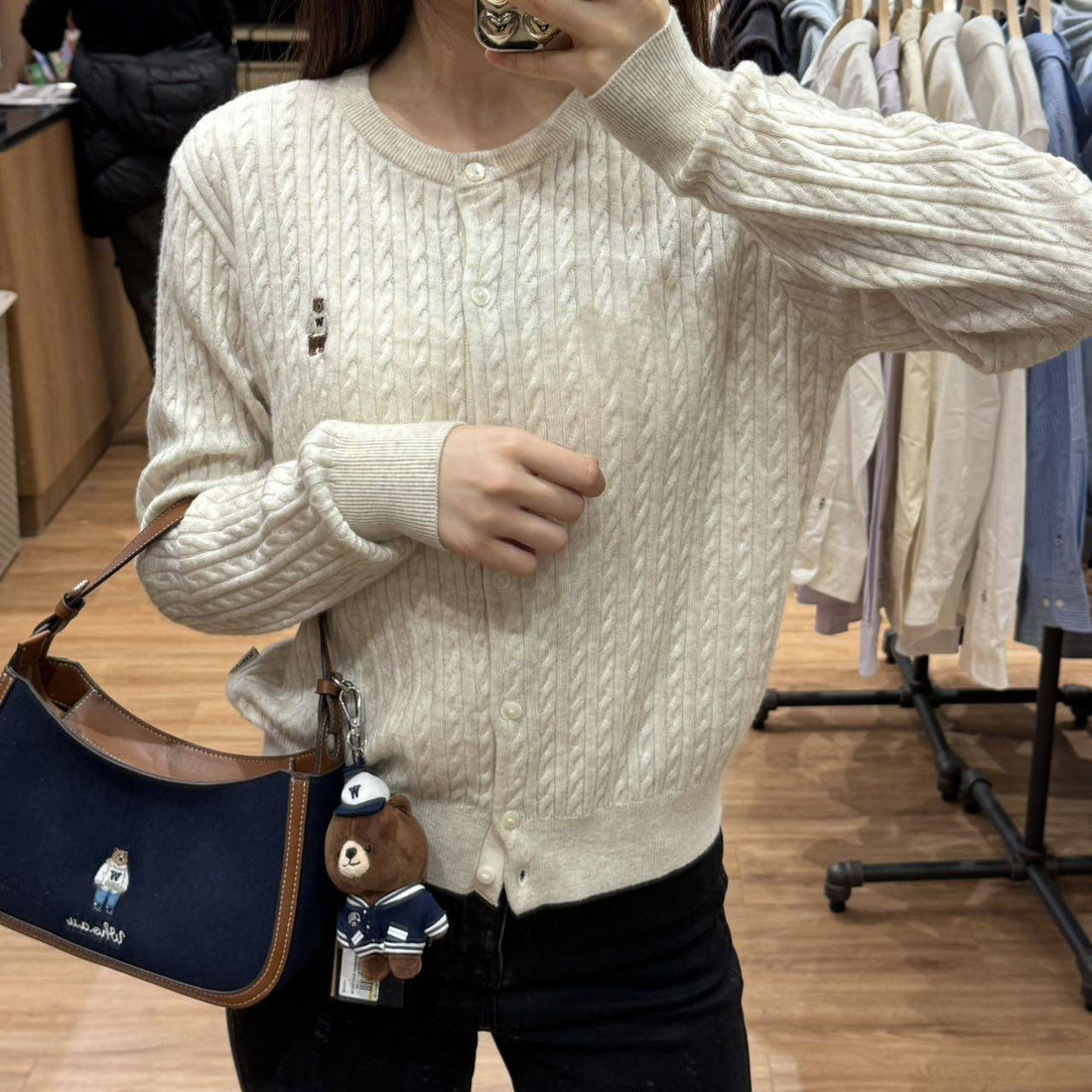 韓國 Who.A.U Steve High Gauge Wool Cable Cardigan【WA039】 - STT Mall HK 靚太網購