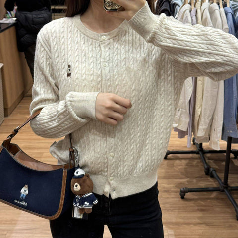 韓國 Who.A.U Steve High Gauge Wool Cable Cardigan【WA039】 - STT Mall HK 靚太網購