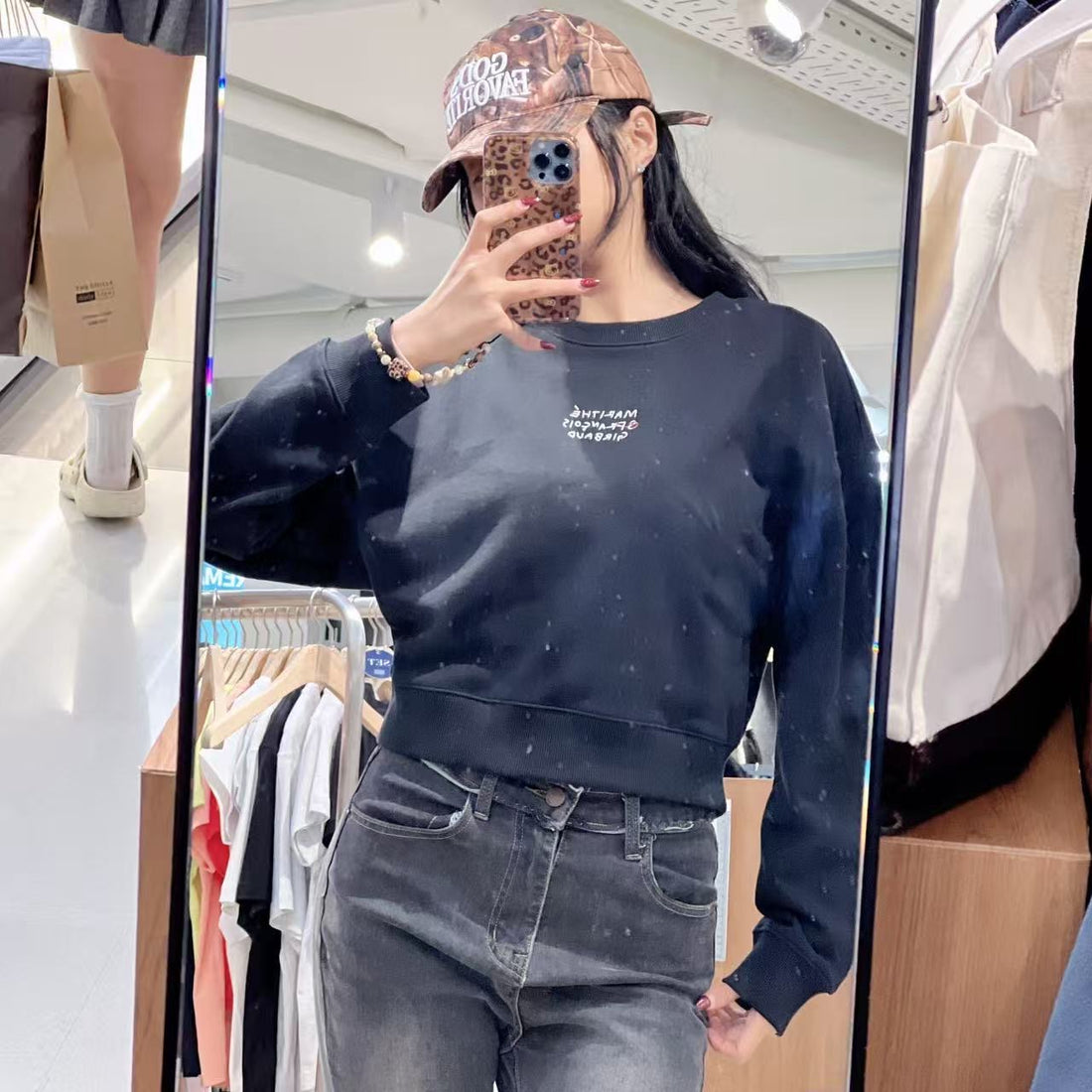 韓國 Marithe Francois Girbaud W Marithe Love Graphic Crop Sweatshirt【MF679】