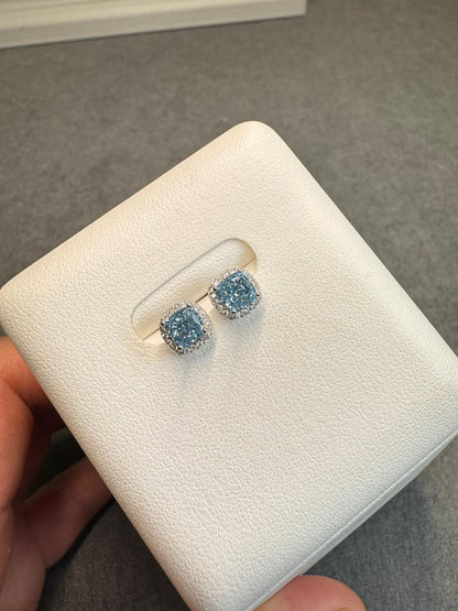 日本直送 海藍寶方糖耳飾【JS429】