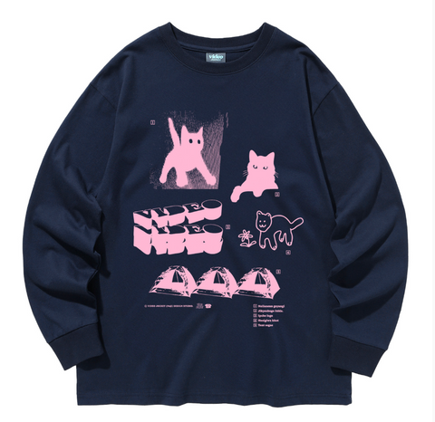 韓國 Video Jockey Wear it and you'll be a hipster LS T-shirt【VJ079】