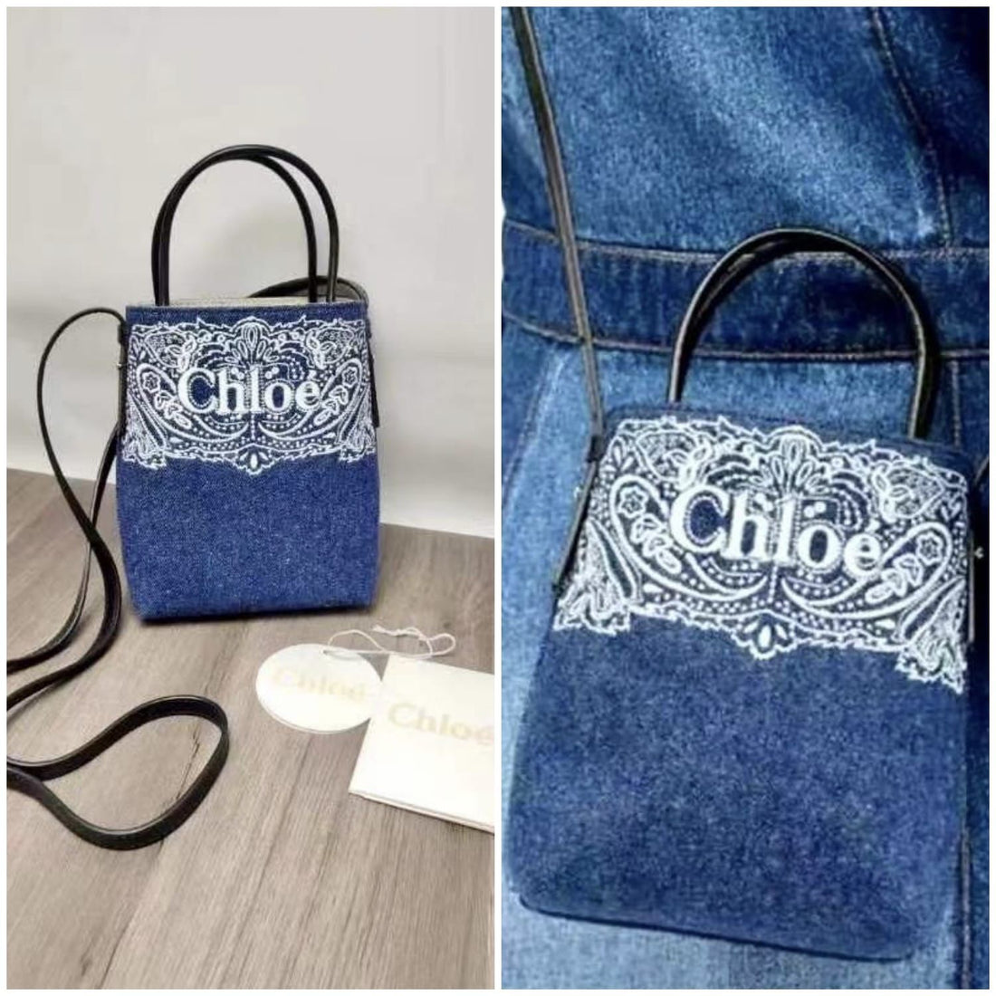 ChloeDenim Micro Sense In Blue Crossbody Bag 【YS45】