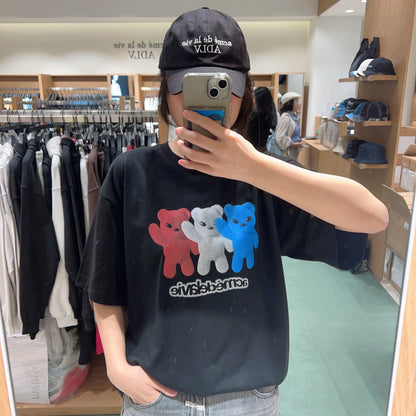 韓國 ADLV FRENCH ALIEN BEAR SHORT SLEEVE T-SHIRT【AD014】