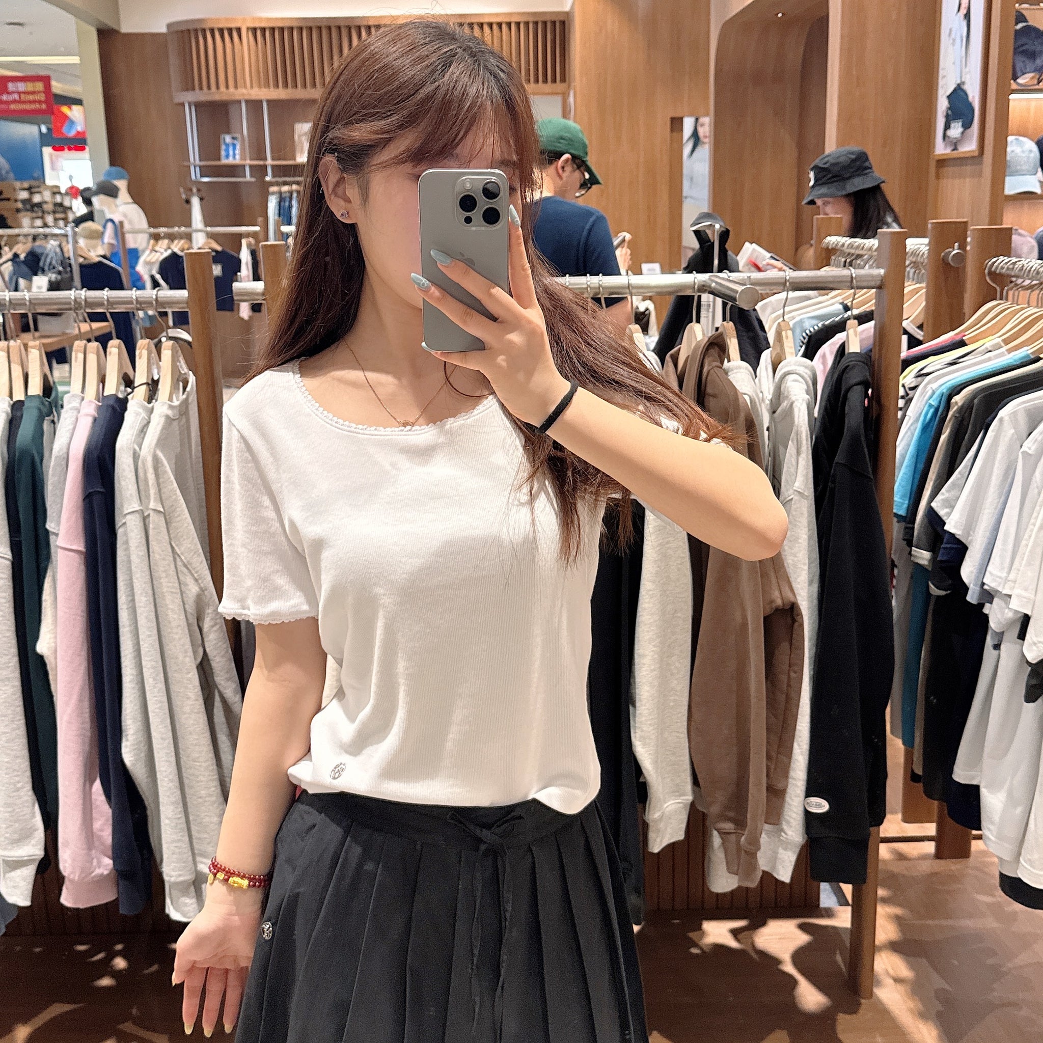 韓國 Marithe Francois Girbaud Women's LACE DETAIL T-SHIRTS【MF565】