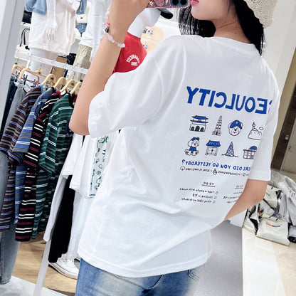 韓國 SPAO Seoul City Short Sleeve T-shirt【SP186】