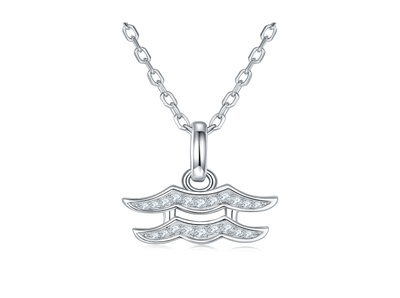 莫桑鑽 S925 十二星座水瓶座項鏈 0.09CT(冇證書)【SM1065】