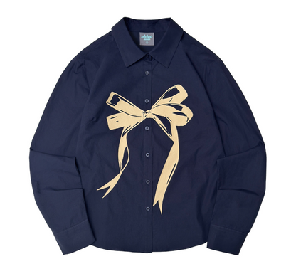 韓國 Video Jockey Big Ribbon Shirt【VJ083】