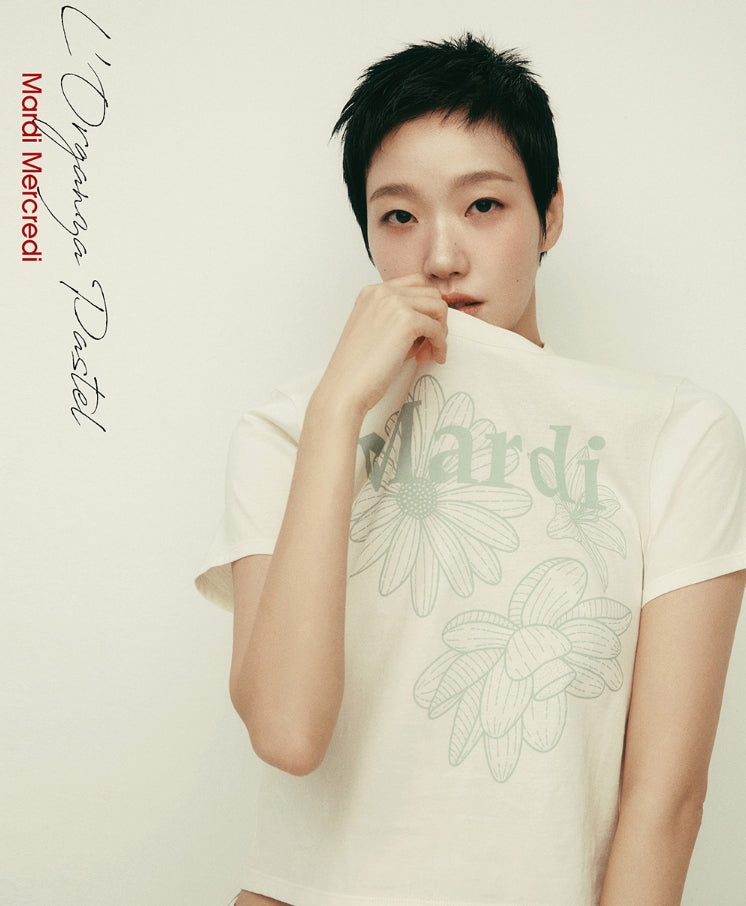 韓國 Mardi Mercredi SLIM TSHIRT TRIPLE FLOWER【MM042】