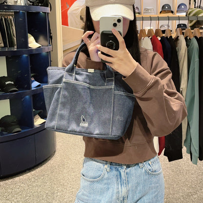 韓國 KANGOL Denim Tote Bag Picnic【KL026】