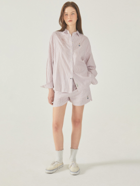 韓國 Who.A.U Steve Loose Fit Striped Shirts【WA165】