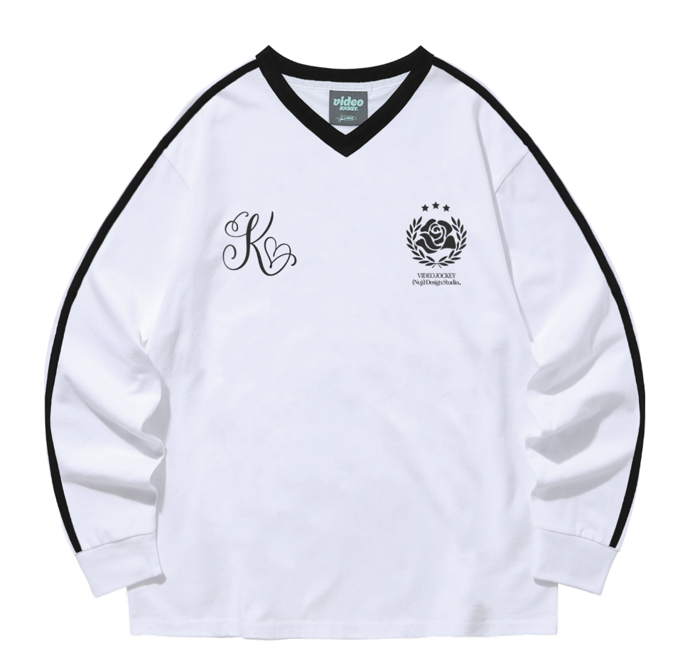 韓國 Video Jockey Rose Day Sports LS T-Shirt【VJ081】