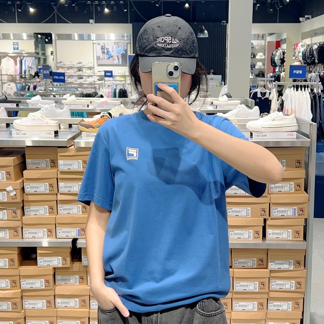 韓國 FILA Cotton Blend F BOX Short Sleeve T-shirt【FA305】