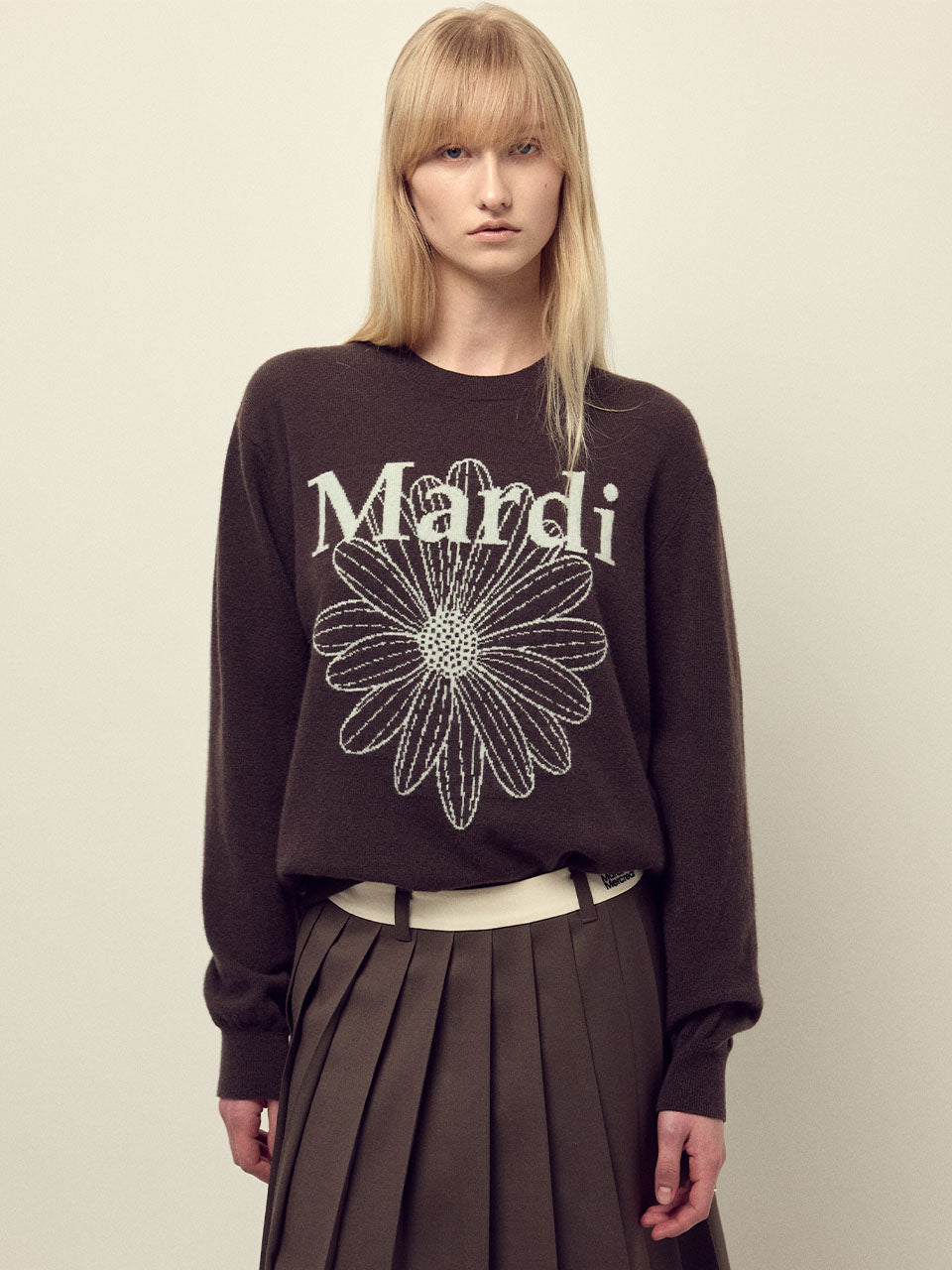 韓國 Mardi Mercredi Cashmere Crew Neck Flowermardi【MM220】