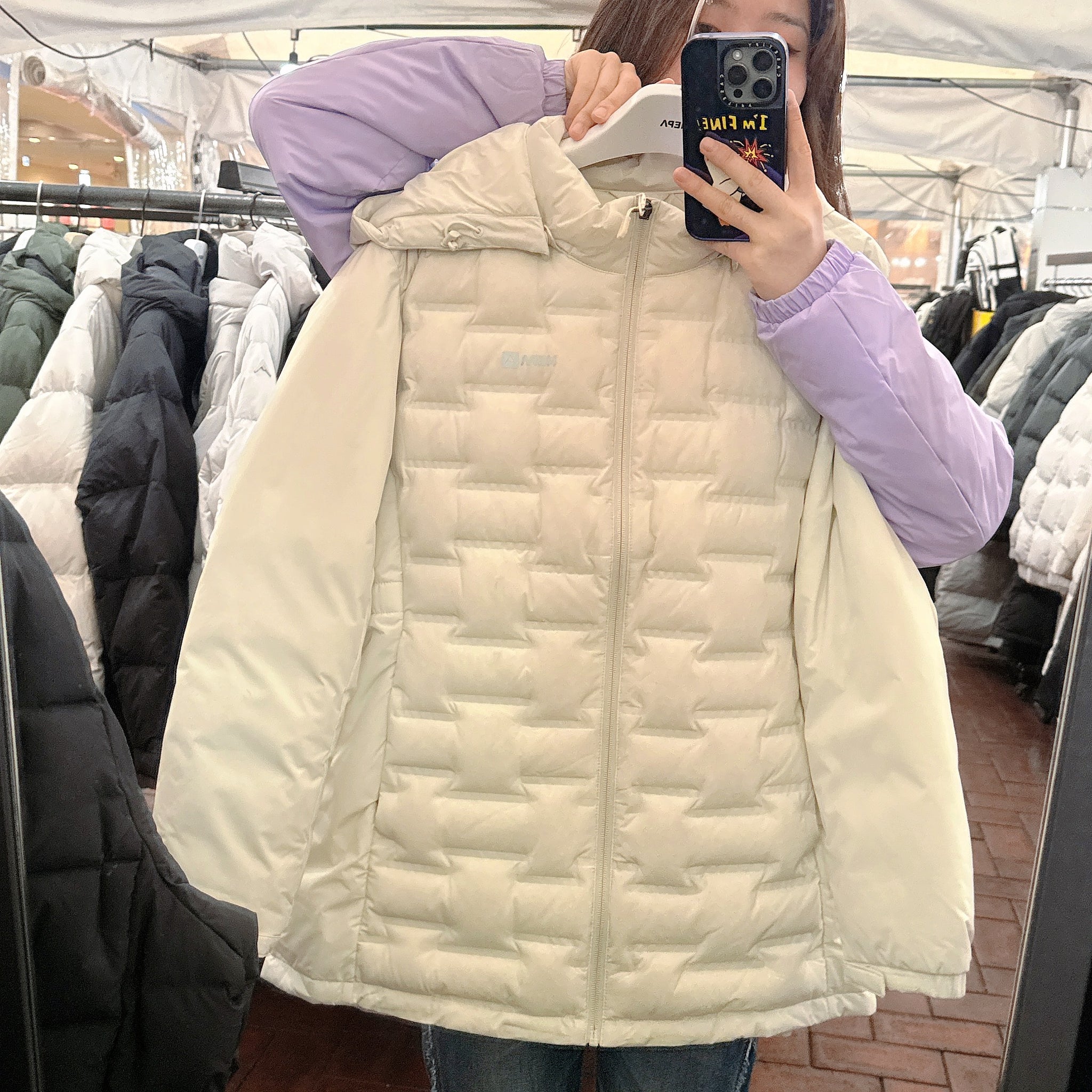 韓國 NEPA Women's Glue Tube Mid Down Jacket (鴨絨)【NA037】