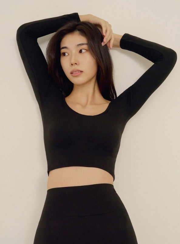 韓國 Marun5 Heat Touch 2025最新款 女裝Slim U領短身 瑞士研發 - 專利發熱保暖衣/打底衫【SE309】