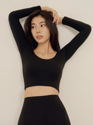 韓國 Marun5 Heat Touch 2025最新款 女裝Slim U領短身 瑞士研發 - 專利發熱保暖衣/打底衫【SE309】