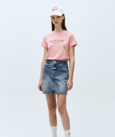 韓國 Marithe Francois Girbaud Women's REGULAR LOGO T-SHIRTS【MF598】