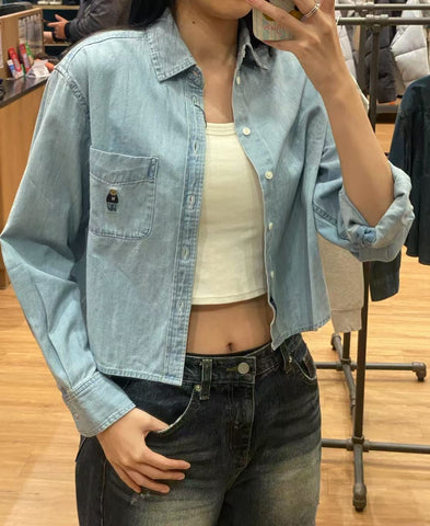 【現貨】韓國 Who.A.U Steve Crop Denim Shirts【WA074】 - STT Mall HK 靚太網購