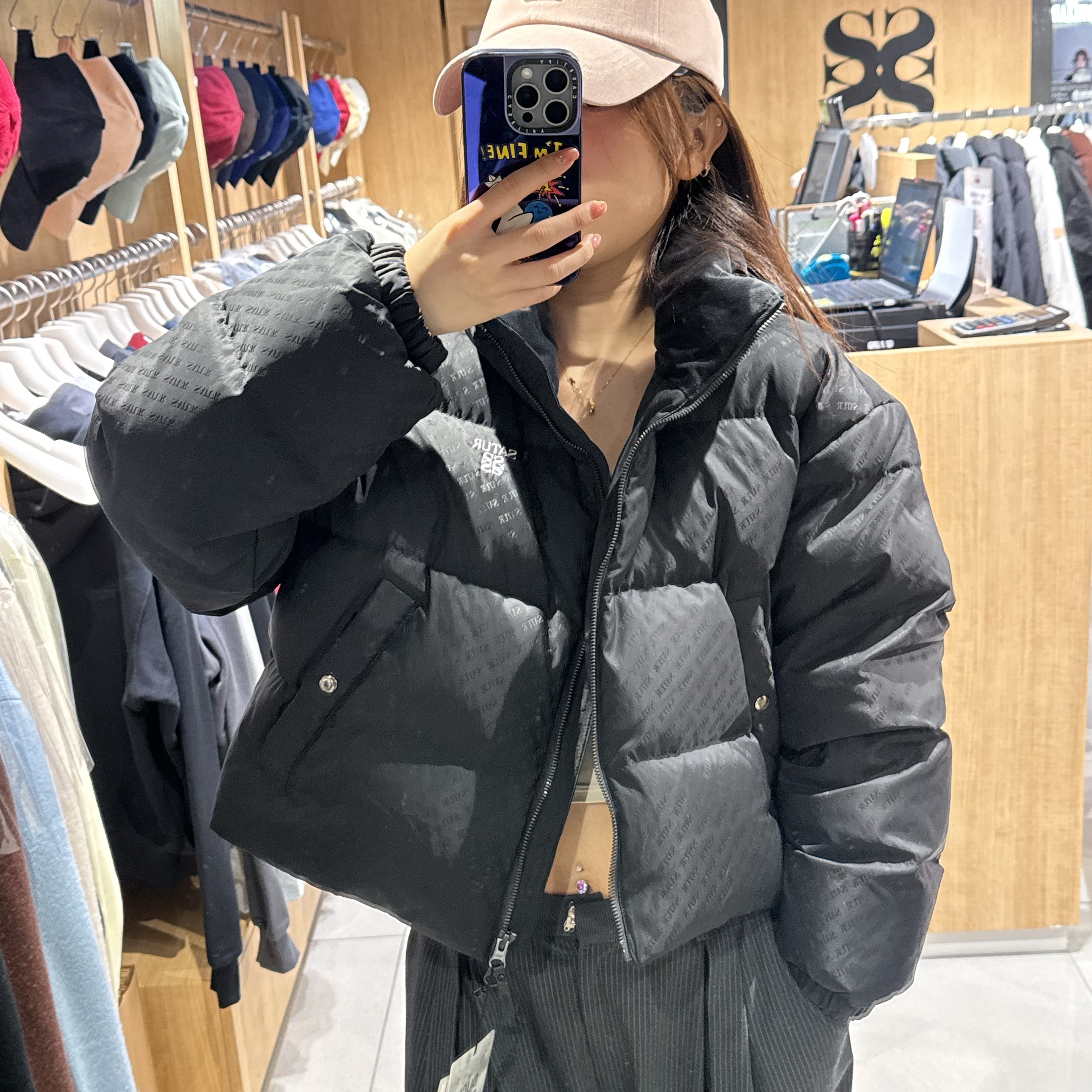 韓國 Satur Lauren Jacquard Crop Duck Down (鴨絨)【SR181】