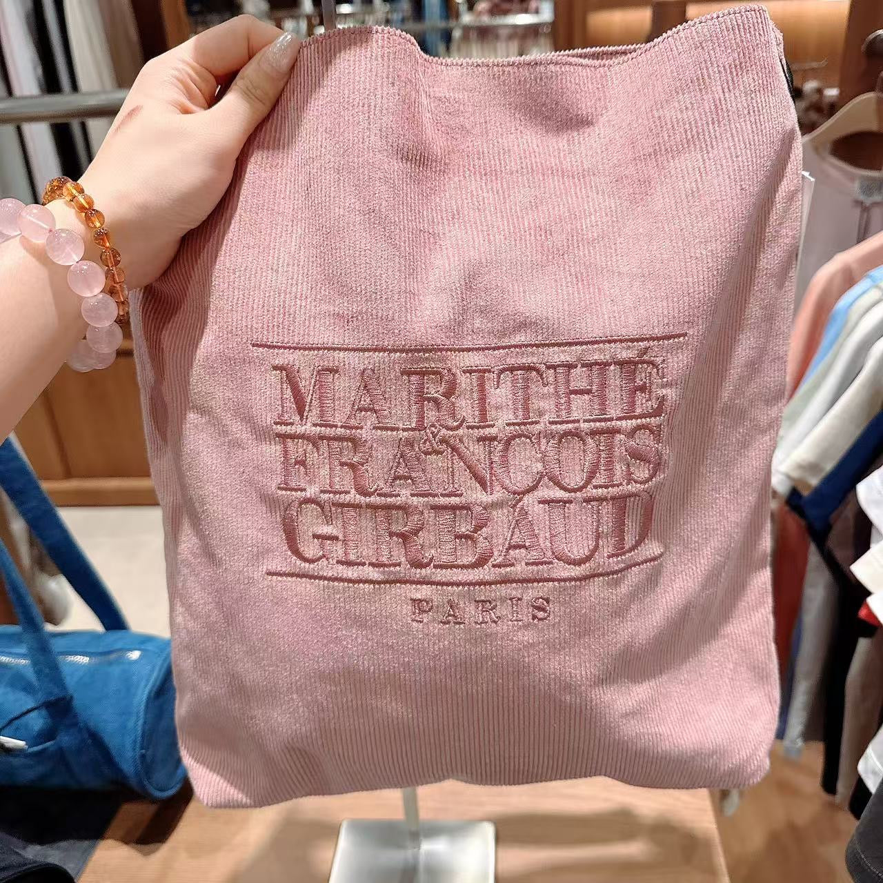 韓國 Marithe Francois Girbaud Classic Logo Corduroy Shoulder Bag【MF685】