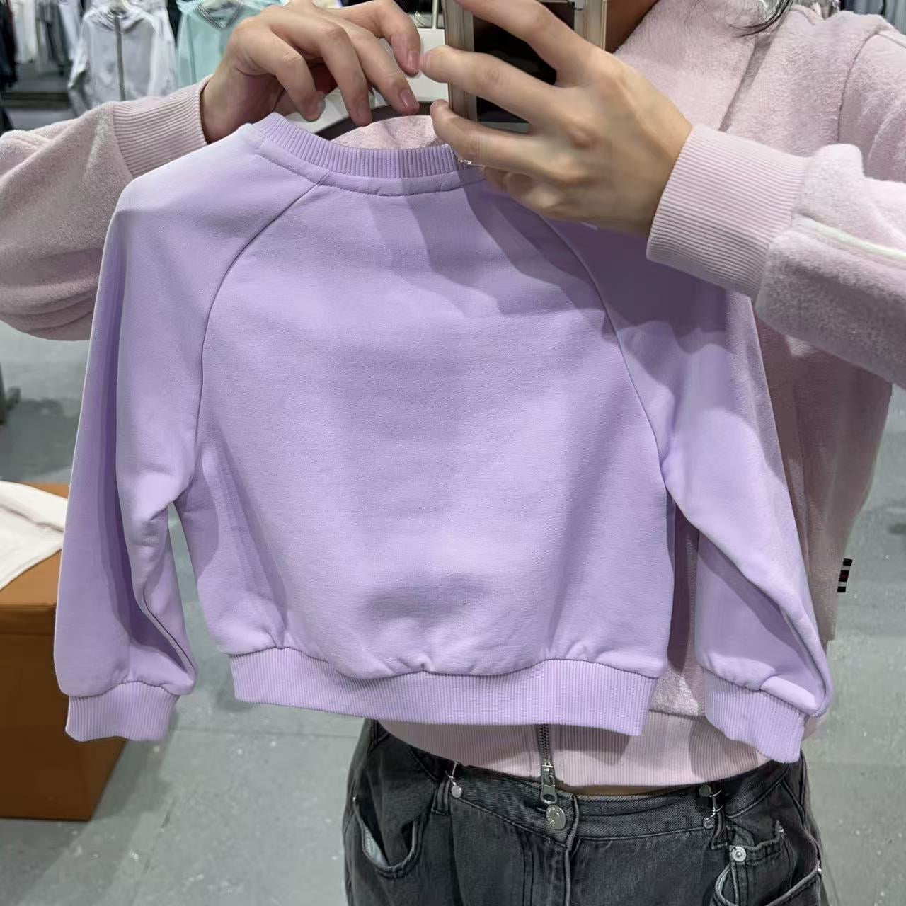 韓國 FILA Kids Logo Point Crop Sweatshirt【FA074】